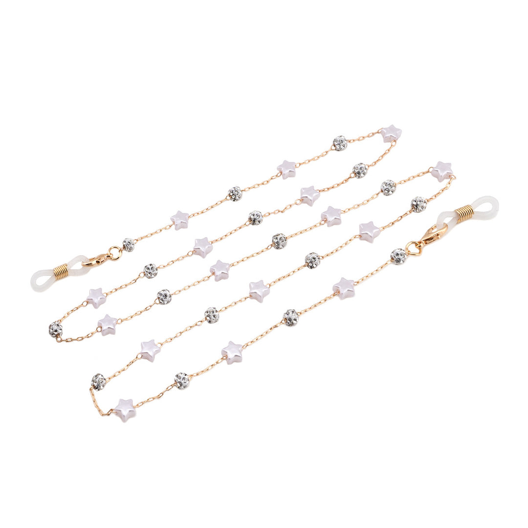 Elegant Crystal and Pearl Eyewear Chain Bowlift