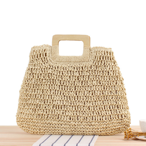 Handcrafted basket bag with modern wooden handle Bowlift