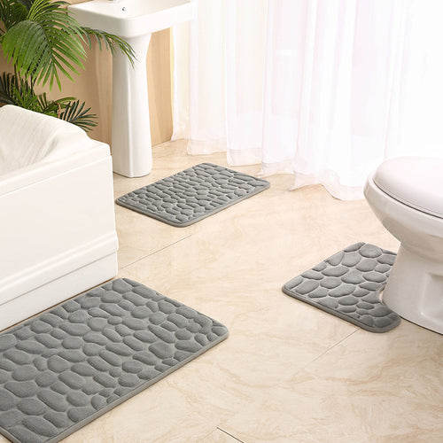 Pebble Textured Comfort Bath Mat Set