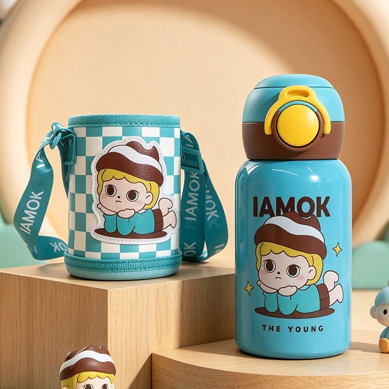 Insulated water bottle with practical carrying strap Bowlift