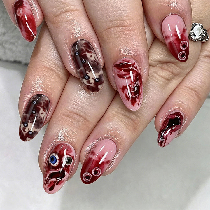 Creative artificial nail set with unique, artistic accents Bowlift