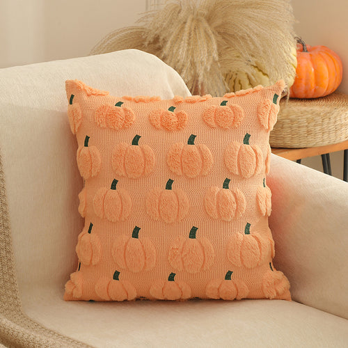 Plush Pumpkin Motif Decorative Pillow