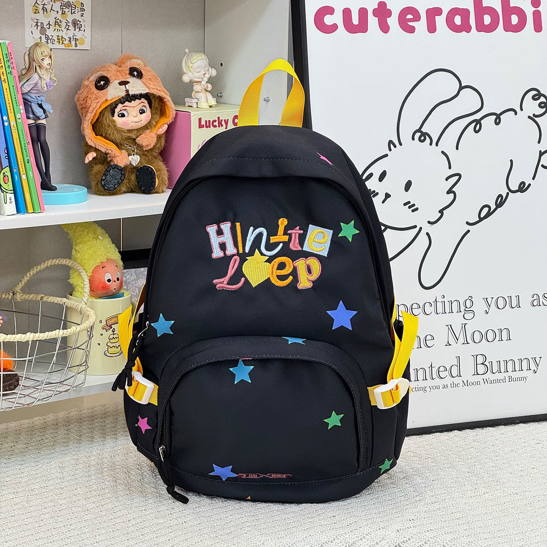 Fun Embroidered Star Patterned Backpack