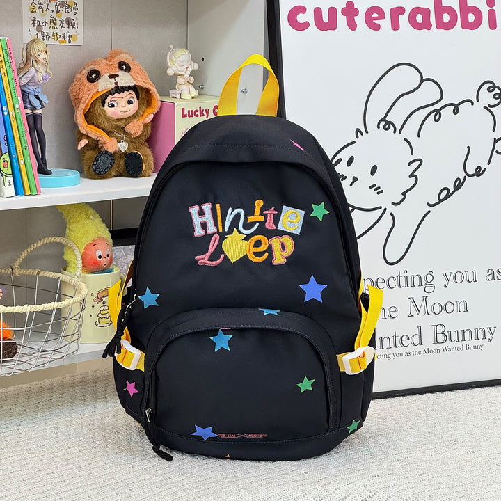 Fun Embroidered Star Patterned Backpack