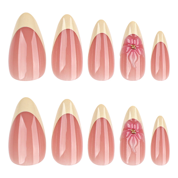 Artful stiletto nails with elegant flower accent Bowlift