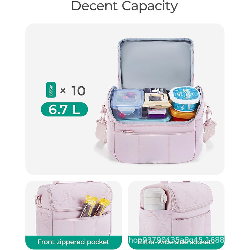 Quilted Lunch Box Cooler Bag Bowlift