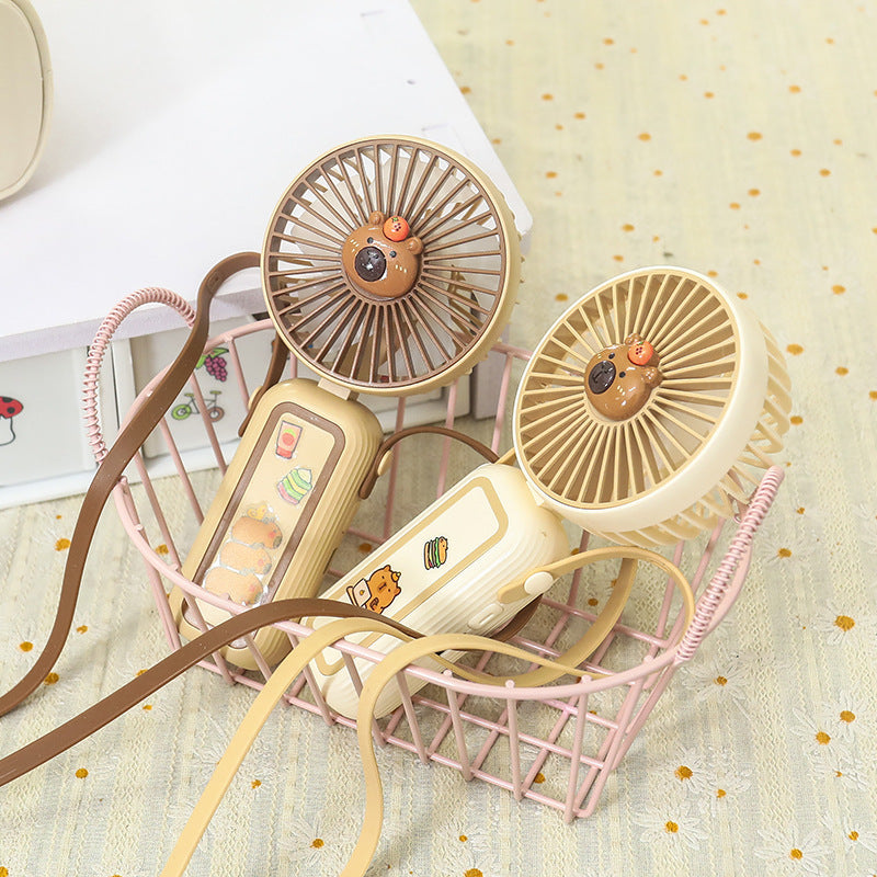 Women's Portable Mini Hand Fan with Cute Animal Design Bowlift