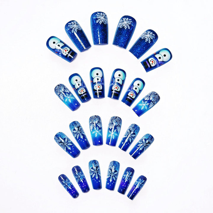 Creative art nails with festive snowman design Bowlift