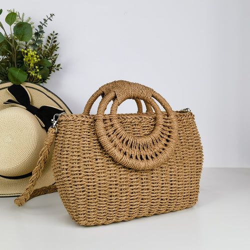 Handcrafted rattan bag with shoulder strap Bowlift