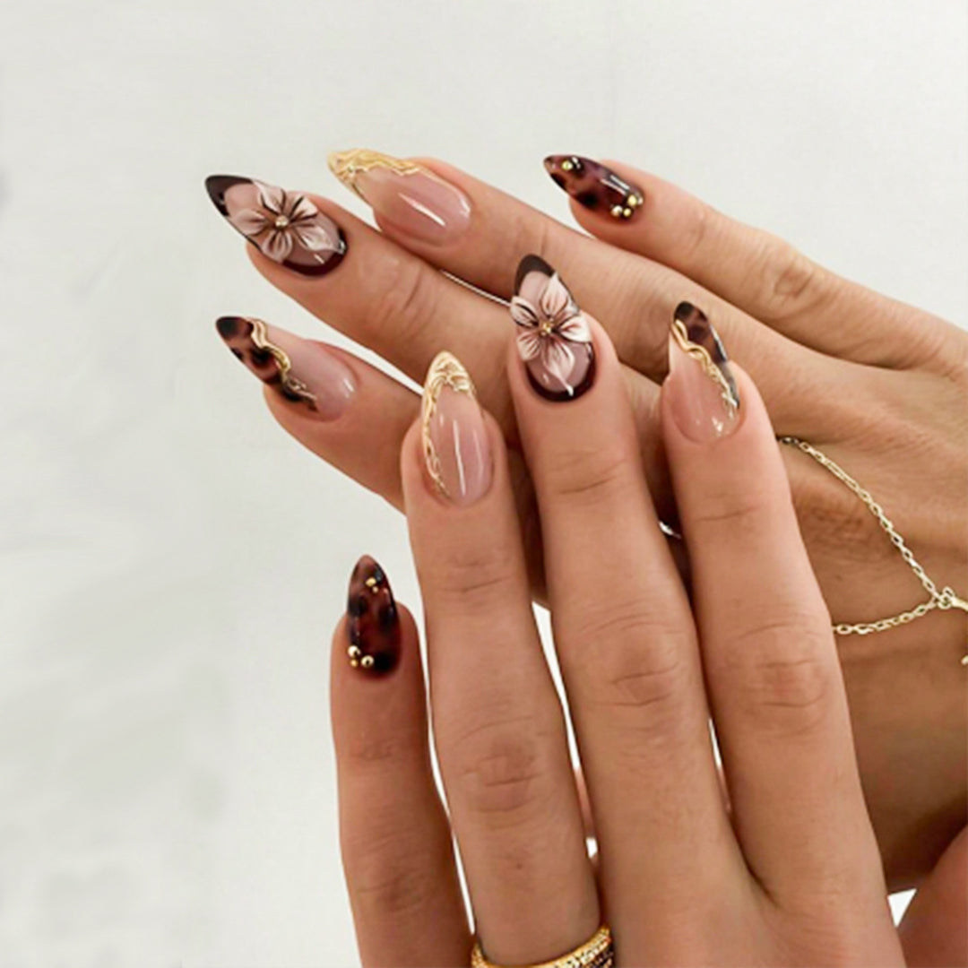 Artistic Floral Nail Design Bowlift
