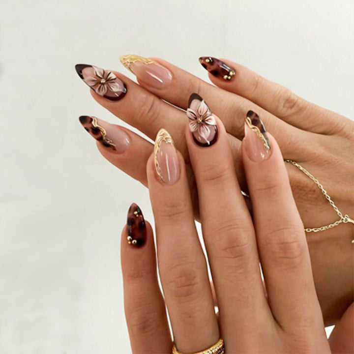 Artistic Floral Nail Design Bowlift