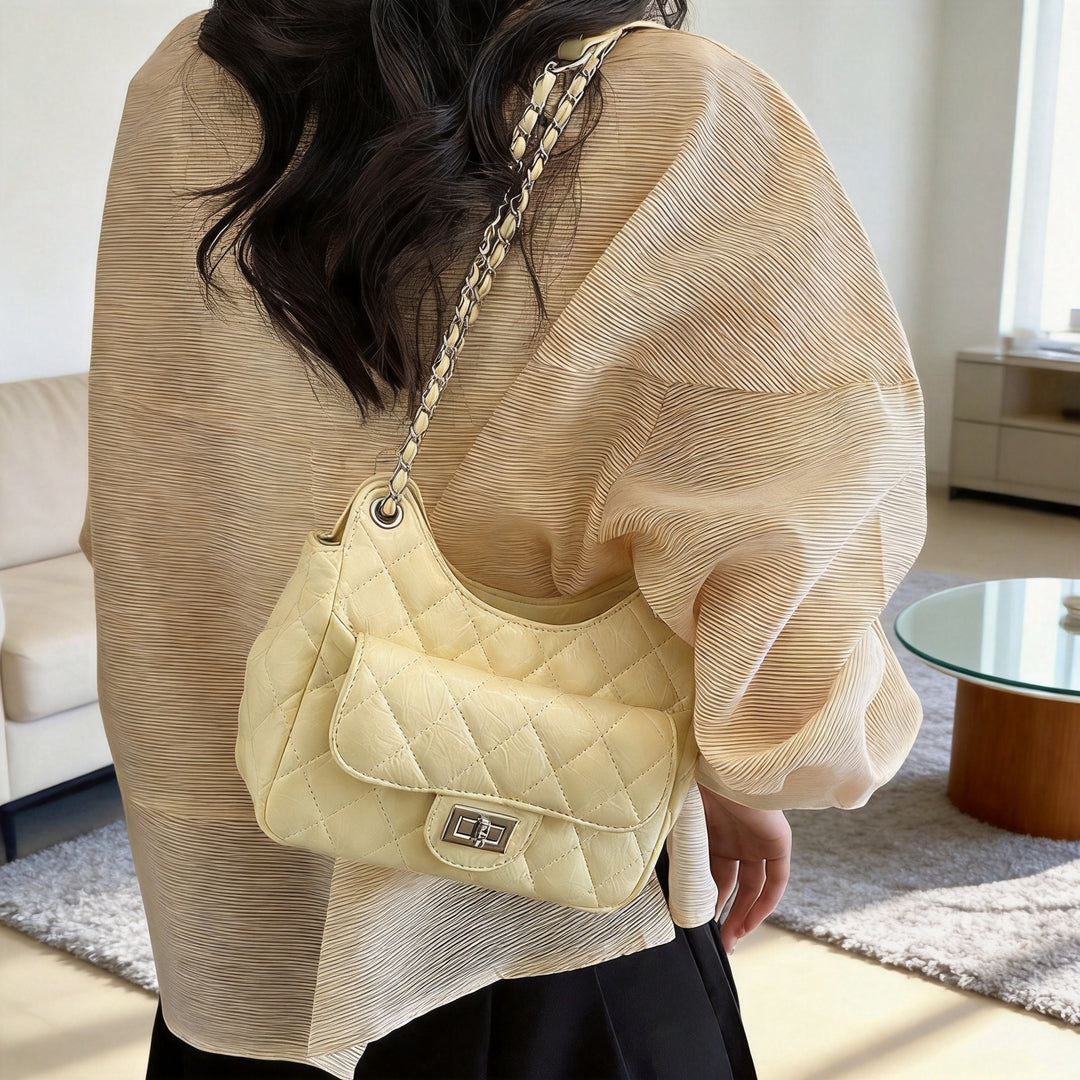 Quilted Evening Shoulder Bag Bowlift