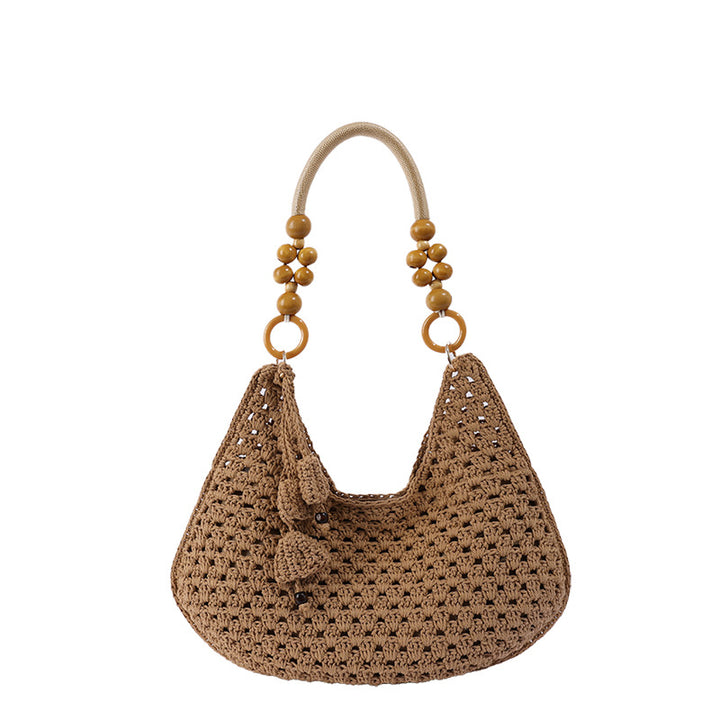 Handmade crochet bag with colorful tassels Bowlift