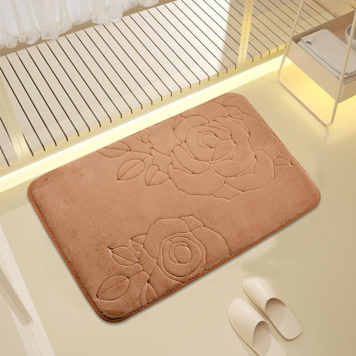 Decorative Rose Pattern Bath Mat Bowlift