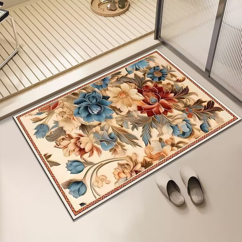 Floral Print Area Mat Bowlift