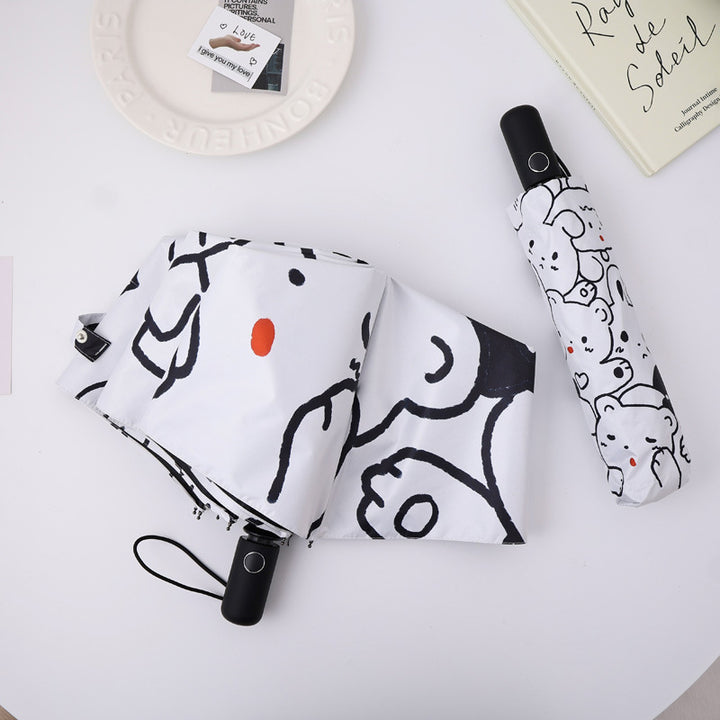 Women's creative folding umbrella with colorful designs Bowlift