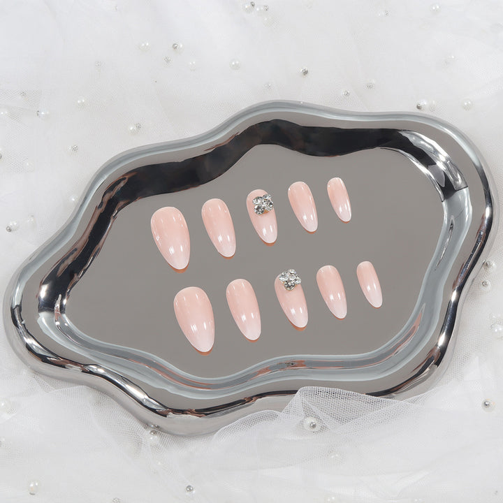 Premium Press-On Nail Set with Elegant Rhinestone Accents Bowlift