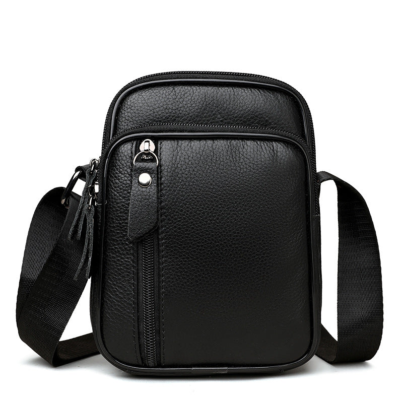 Compact Pebbled Leather Crossbody Organizer Pouch Bowlift