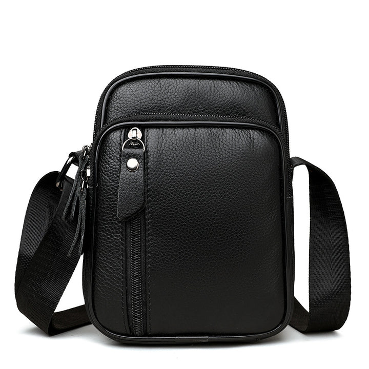 Compact Pebbled Leather Crossbody Organizer Pouch Bowlift