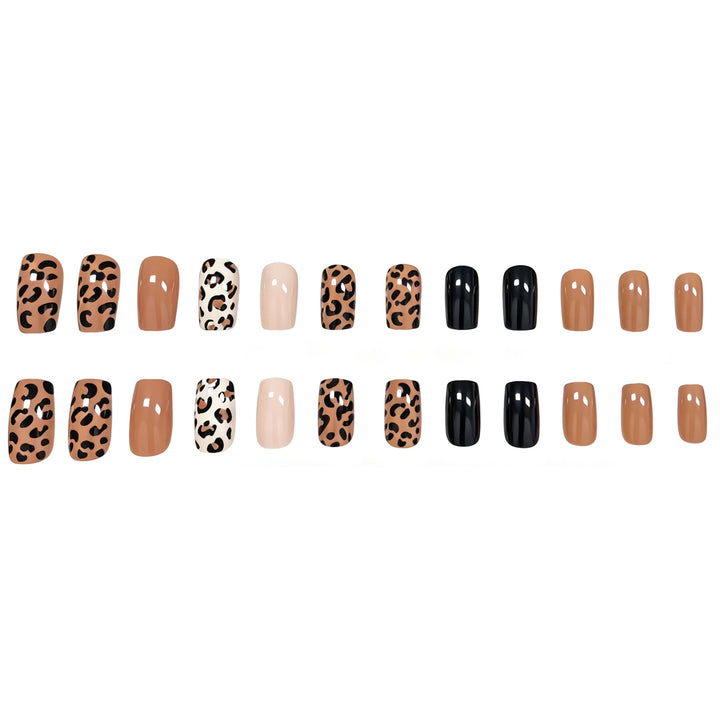 Elegant Leopard Print Acrylic Nail Art Bowlift