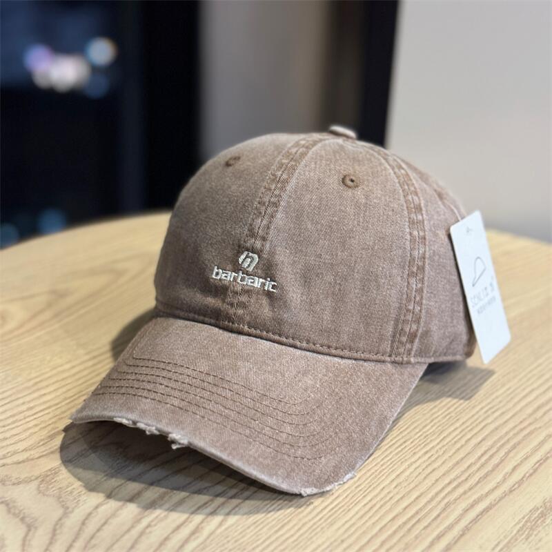 Men's Distressed Cotton Twill Baseball Cap Bowlift