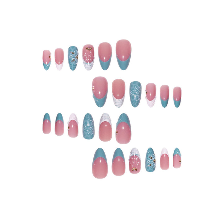 Elegant Abstract Floral Nail Art Extensions Bowlift
