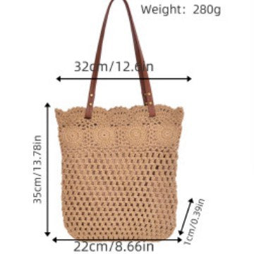 Designer shopping bag with hand-crocheted detail Bowlift