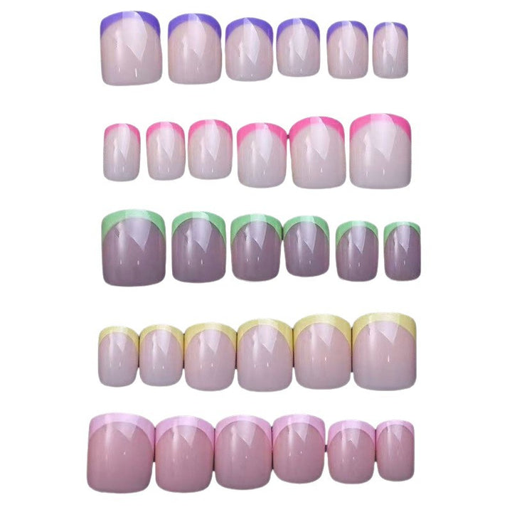 Artificial Nail Set with Flexible French Tips Bowlift