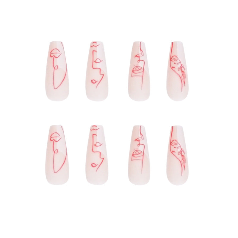 Artful Nail Art with Abstract Line Design Bowlift