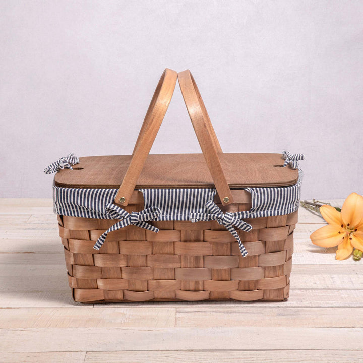 Women's basket with beautiful checked fabric lining Bowlift