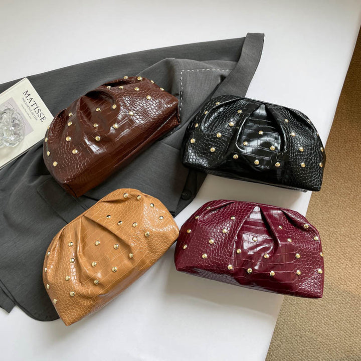 WoElegant Textured Crocodile Pattern Clutch Bag Bowlift
