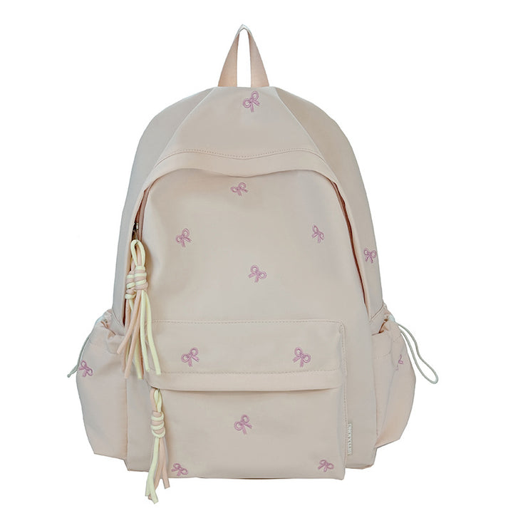 Backpack with Charming Bow Design and Practical Compartments Bowlift