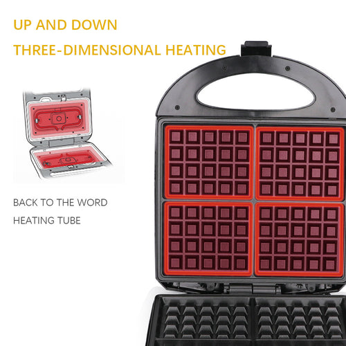 Advanced Waffle Maker with Non-Stick Plates Bowlift