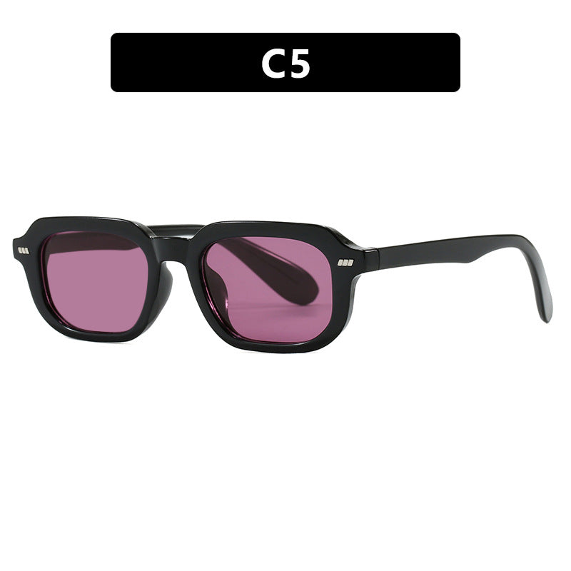Women’s square sunglasses with high-gloss transparent frame and polarized lenses Bowlift