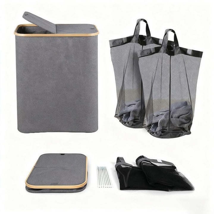 High-quality laundry basket with lid and handle Bowlift