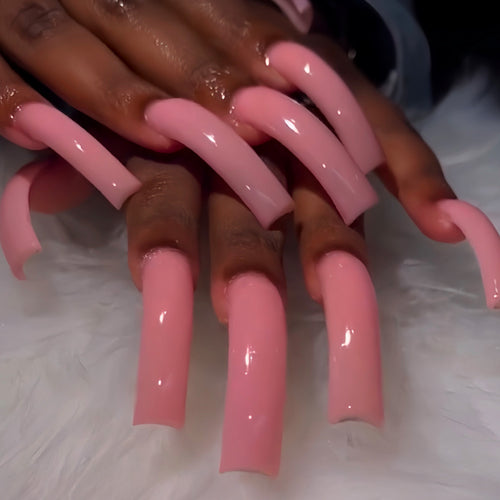 Glossy Long Press-On Nail Extensions Bowlift