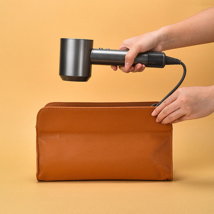 Textured Leather Cosmetic Pouch Bowlift