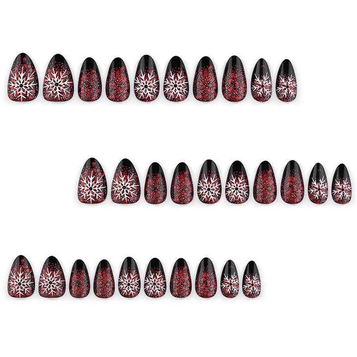 Artificial nails with snowflake design Bowlift