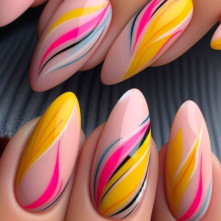 Artistic Ombre Swirl Press-On Nails Bowlift