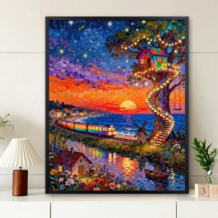 Vibrant Scenic Sunset Wall Art Bowlift