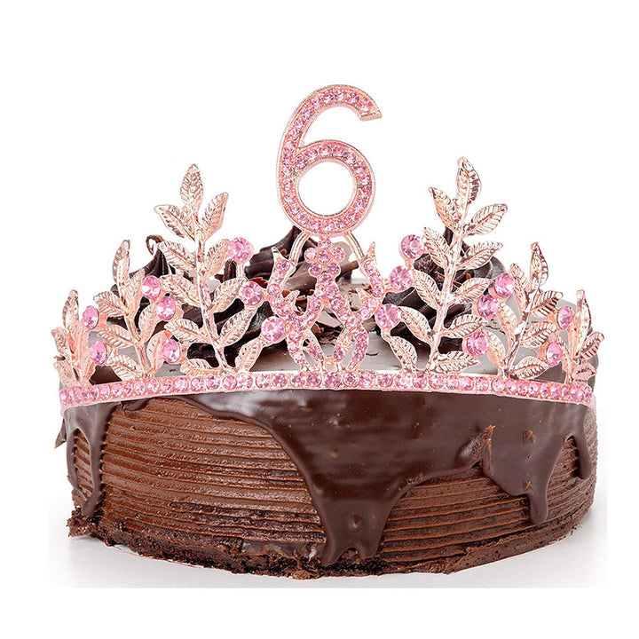 Women's Glamorous Birthday Crown with Shining Rhinestones Bowlift
