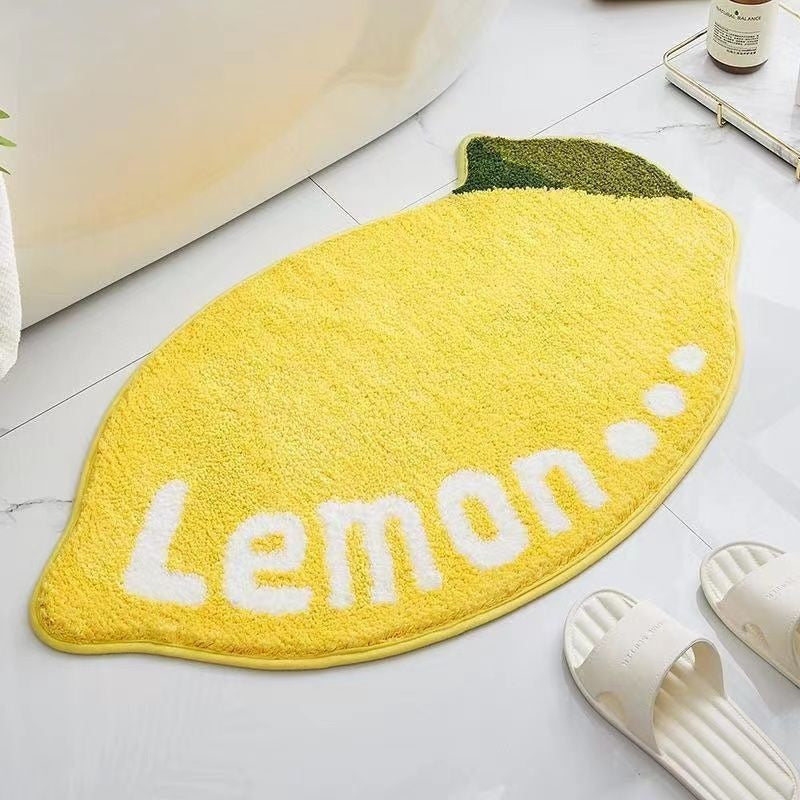 Lemon-Shaped Bath Mat Bowlift
