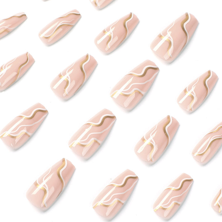 Artful Nail Extensions with Elegant Wave Design Bowlift
