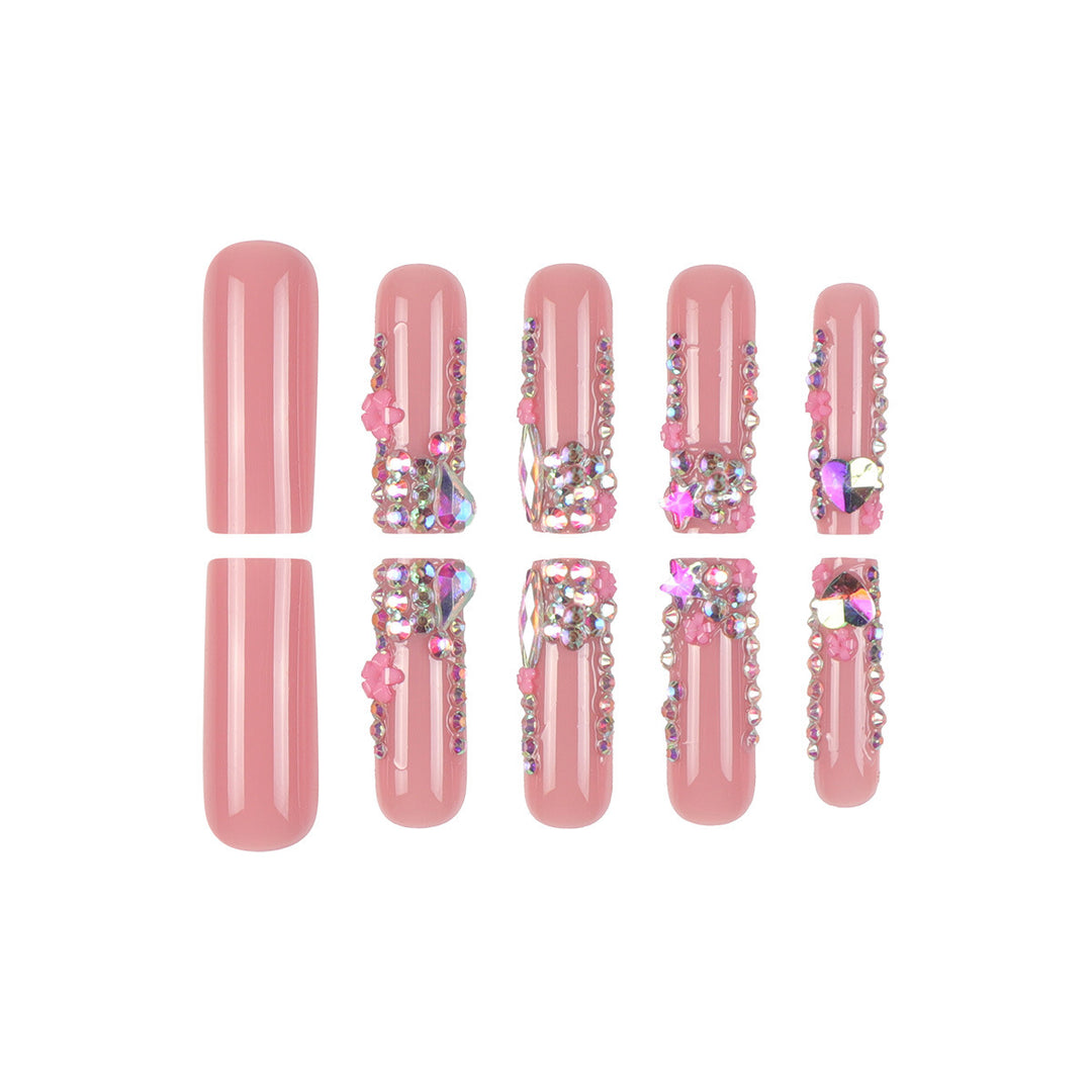 Decorative Rhinestone-Embellished Stiletto Nails Bowlift