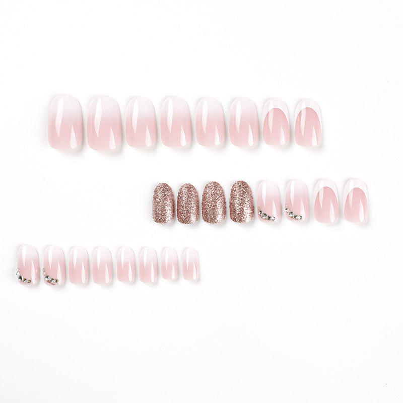 Glamorous nail extensions with shimmering accent Bowlift