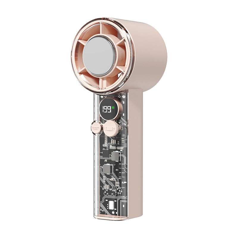 Ladies Portable Mini Fan with Digital Temperature Display Bowlift