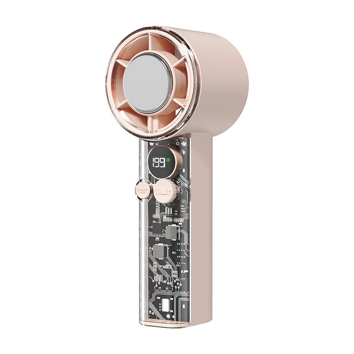 Ladies Portable Mini Fan with Digital Temperature Display Bowlift
