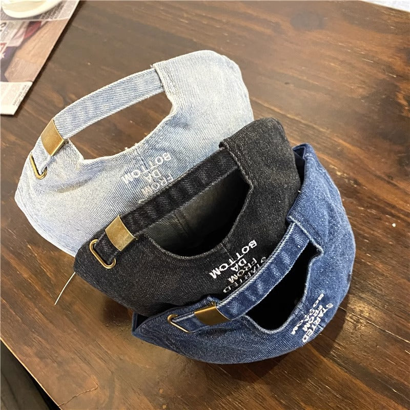 Women's Casual Distressed Denim Cap Bowlift