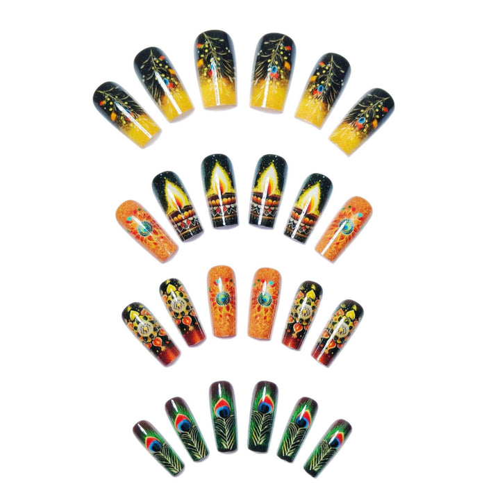 Artificial nails in elegant pattern with glitter effects Bowlift