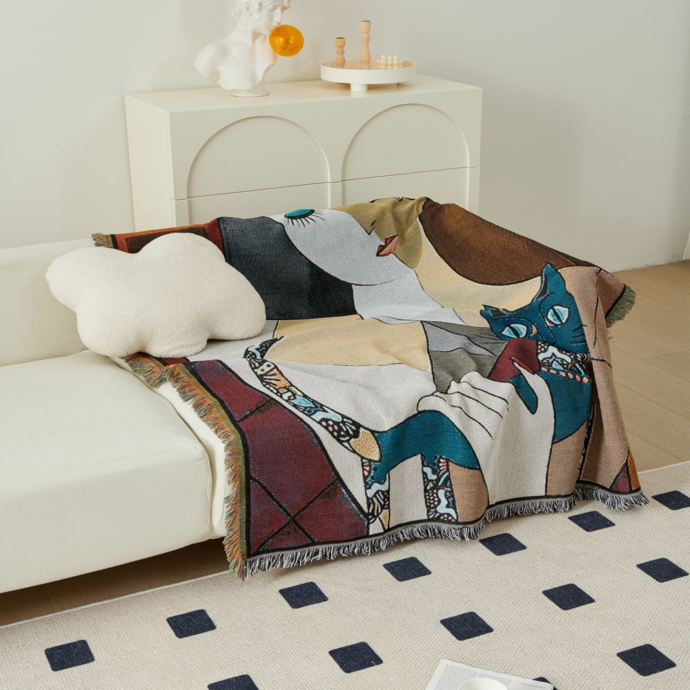 Artistic Woven Tapestry Blanket